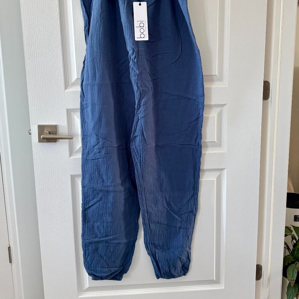 Bobi Blue Gauze Tie Strap Jumpsuit Small | NWT - Picture 6 of 7
